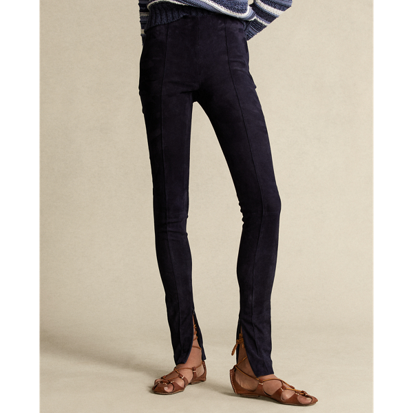 Collection Navy Lamb-Suede Skinny Trouser Polo Ralph Lauren 4