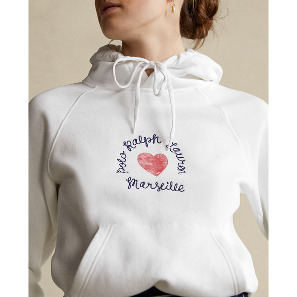 White Heart Logo Fleece Hoodie Polo Ralph Lauren 6