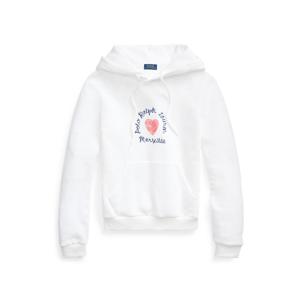 White Heart Logo Fleece Hoodie Polo Ralph Lauren 2