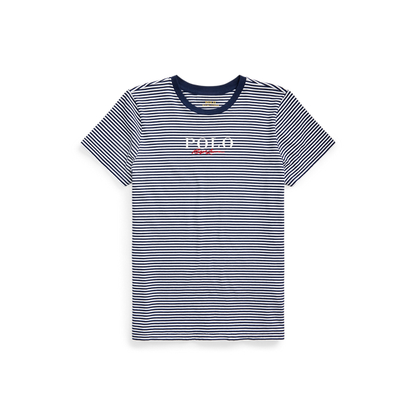 Cruise Navy/White Stripe Striped Logo Cotton Tee Polo Ralph Lauren 2