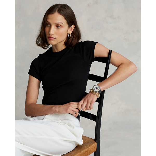 Polo Black Cotton Crewneck Tee Polo Ralph Lauren 1