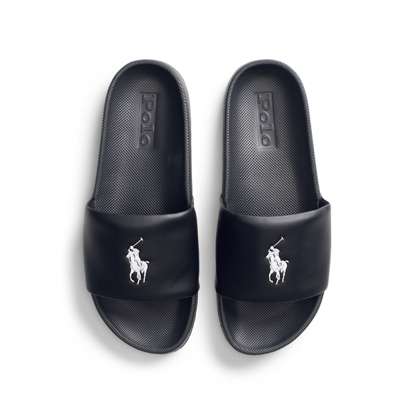 Black/White Cayson Pony Slide Sandal Polo Sport 4