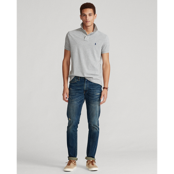 Andover Heather Custom Slim Fit Mesh Polo Shirt Polo Ralph Lauren 4