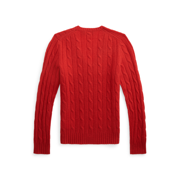 Pull en cachemire torsad&eacute; Polo Ralph Lauren en Rouge Martin 2