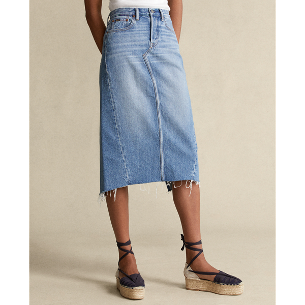 Medium Indigo Denim Midi Skirt Polo Ralph Lauren 4