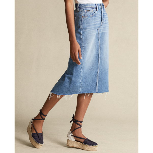 Medium Indigo Denim Midi Skirt Polo Ralph Lauren 5