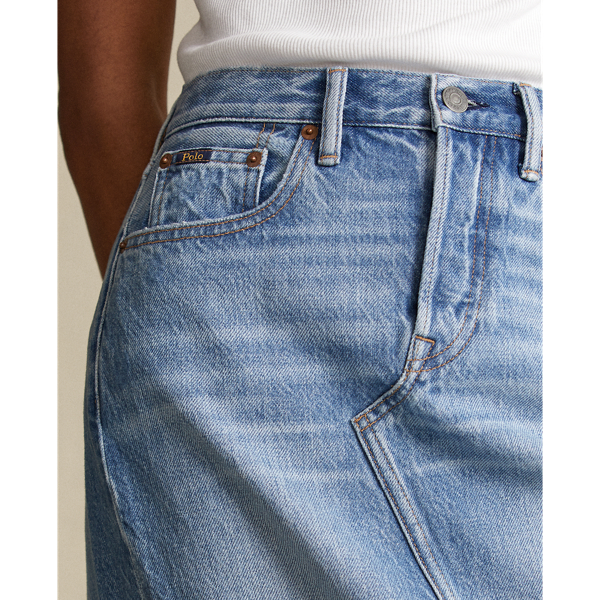 Medium Indigo Denim Midi Skirt Polo Ralph Lauren 7