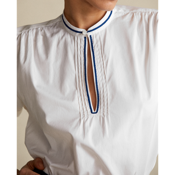 White Embroidered Cotton Broadcloth Shirt Polo Ralph Lauren 6