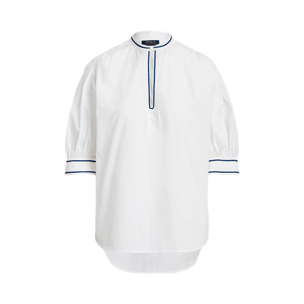 White Embroidered Cotton Broadcloth Shirt Polo Ralph Lauren 2