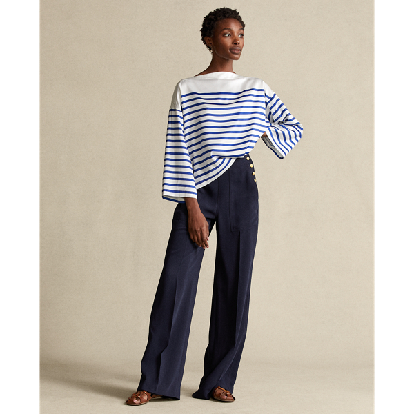 Breton Stripe Striped Satin Shirt Polo Ralph Lauren 4