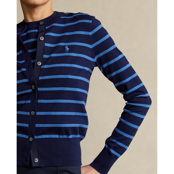 Blue Multi Striped Cotton Cardigan Polo Ralph Lauren 6