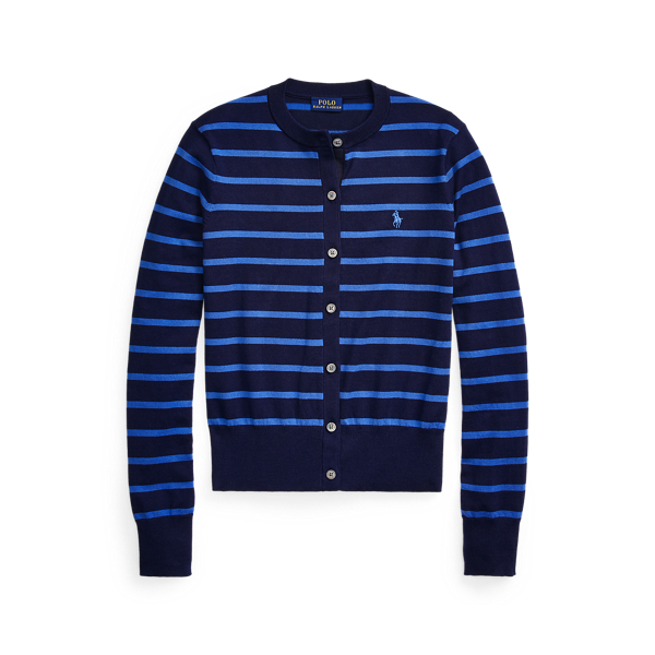 Blue Multi Striped Cotton Cardigan Polo Ralph Lauren 2