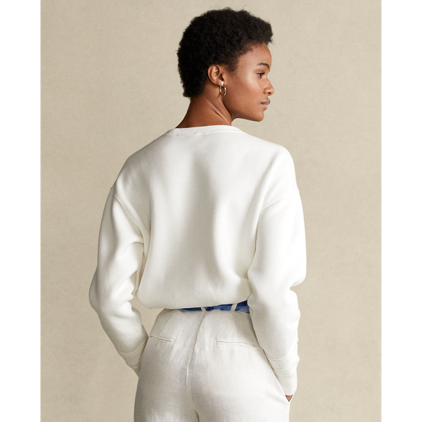 Deckwash White Soutache-Trim Fleece Sweatshirt Polo Ralph Lauren 5