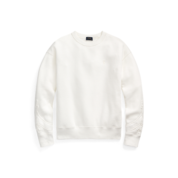 Deckwash White Soutache-Trim Fleece Sweatshirt Polo Ralph Lauren 2