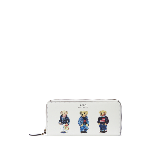 Polo Bear Leather Zip-Around Wallet