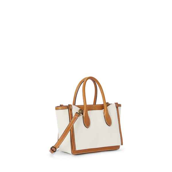 Natural/Cuoio Canvas Mini Sloane Satchel Polo Ralph Lauren 2