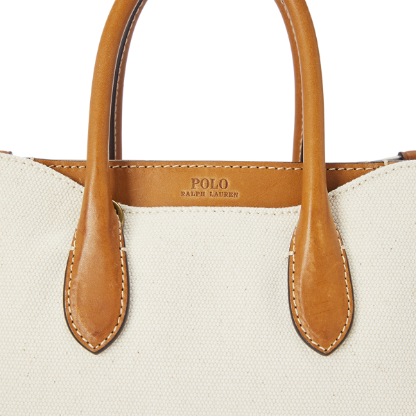 Natural/Cuoio Canvas Mini Sloane Satchel Polo Ralph Lauren 5