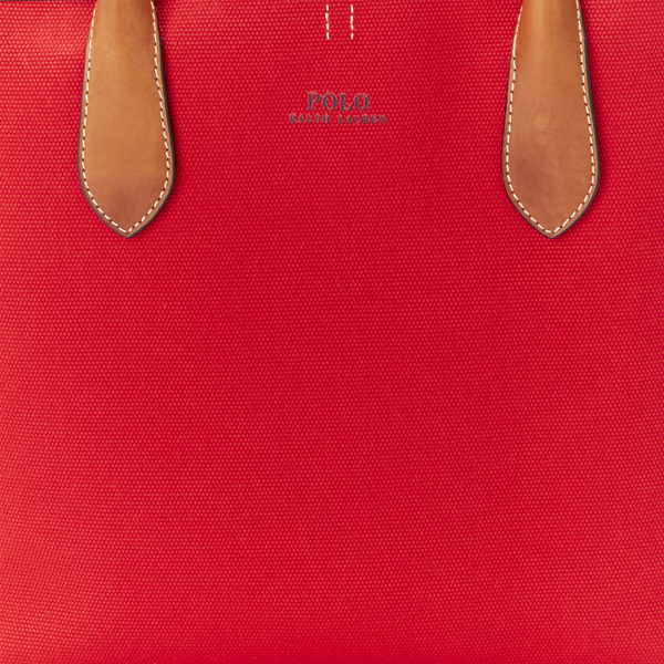 Red Bellport Canvas Medium Tote Polo Ralph Lauren 6