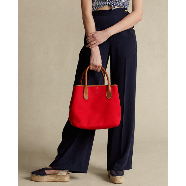 Red Bellport Canvas Medium Tote Polo Ralph Lauren 7