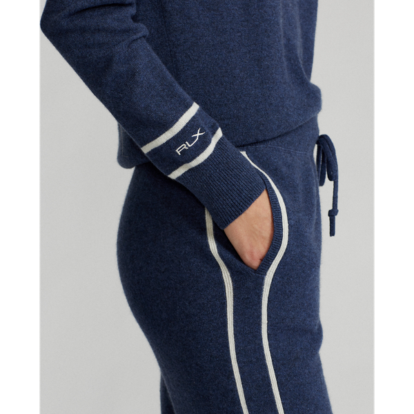 Spring Navy Heather/Cream Washable Cashmere Jumper RLX 6