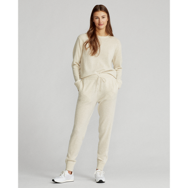 Panama Heather/Cream Washable Cashmere Jumper RLX 4