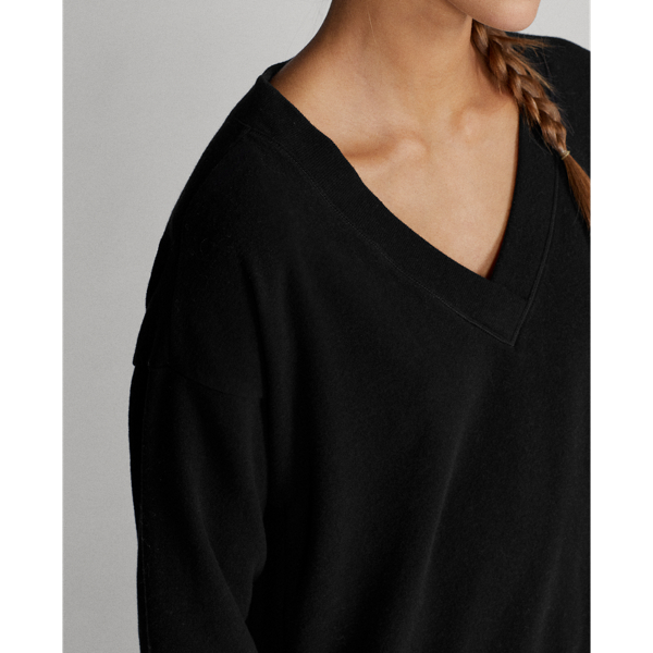 Black Jersey V-Neck Pullover RLX 6