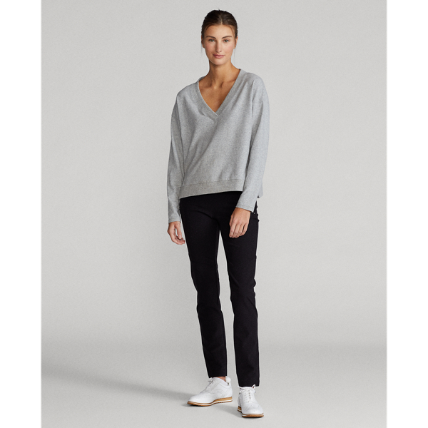 Pull &agrave; col en&nbsp;V en jersey RLX en Gris clair chin&eacute; 4