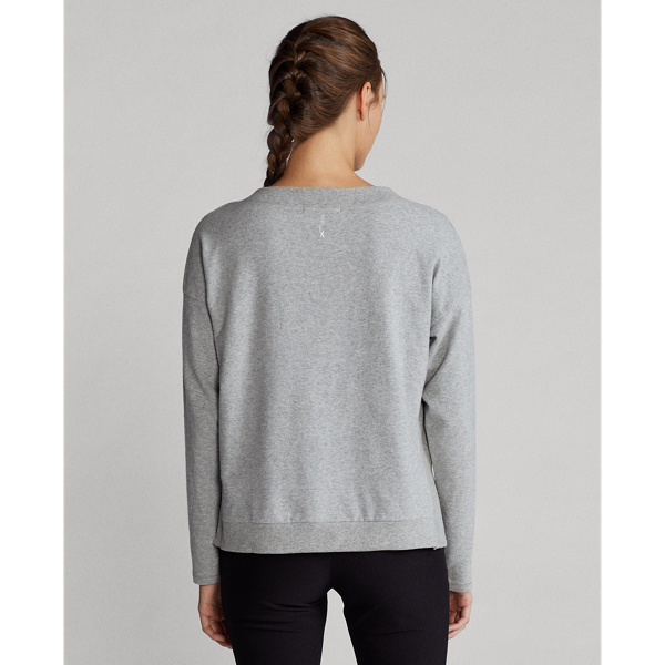 Pull &agrave; col en&nbsp;V en jersey RLX en Gris clair chin&eacute; 5