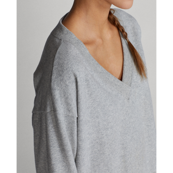 Pull &agrave; col en&nbsp;V en jersey RLX en Gris clair chin&eacute; 6