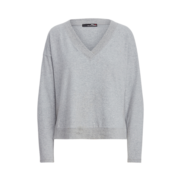 Pull &agrave; col en&nbsp;V en jersey RLX en Gris clair chin&eacute; 2
