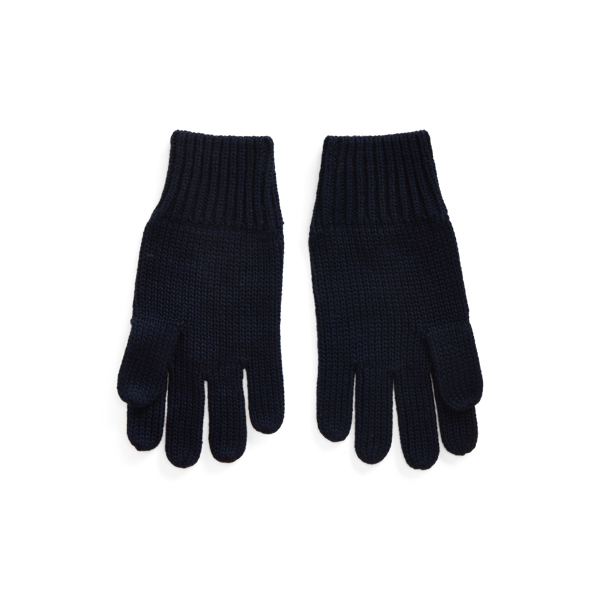 RL Navy Polo Pony Cotton Gloves Boys 8-20 2