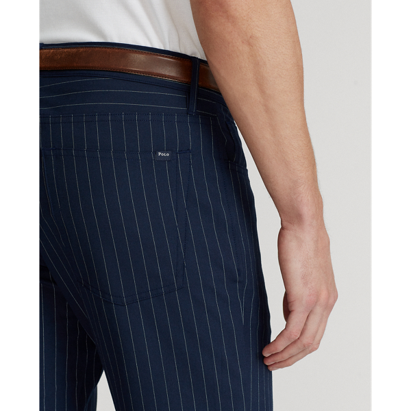 Refined Navy Pinstripe Slim Fit Pinstripe Performance Trouser Polo Golf 6