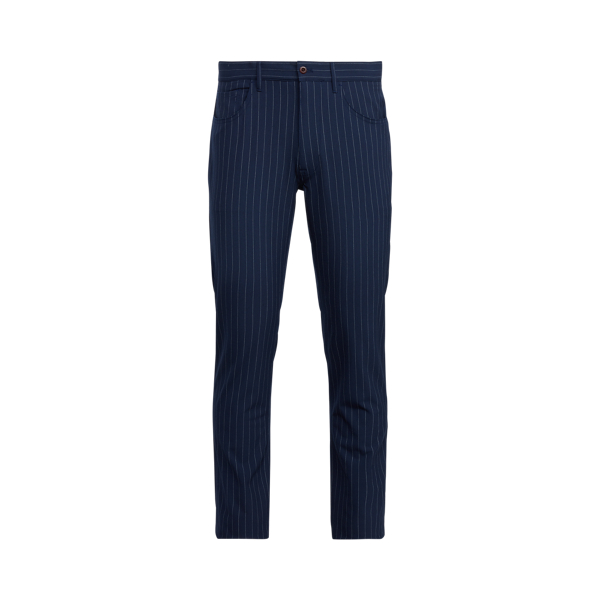 Refined Navy Pinstripe Slim Fit Pinstripe Performance Trouser Polo Golf 2