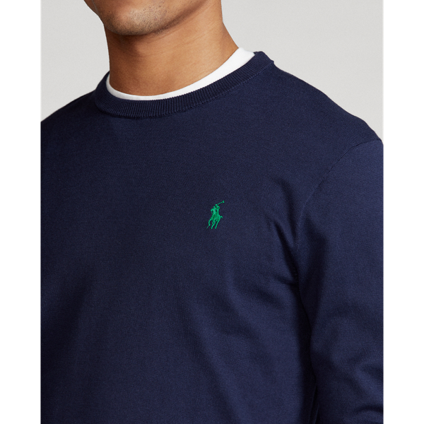 Refined Navy Cotton Crewneck Jumper Polo Golf 6