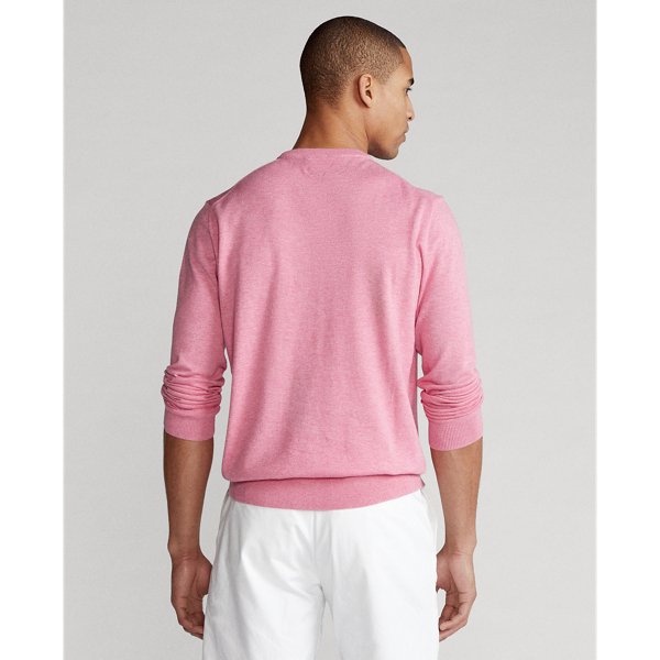 Wine Rose Heather Cotton Crewneck Jumper Polo Golf 5