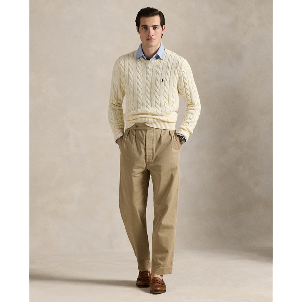 ★★POLO RALPH LAUREN★★ Cable knit cotton sweater ivory MN Genuine Polo Ralph Lauren Cable Knit Wool Cotton Sweater