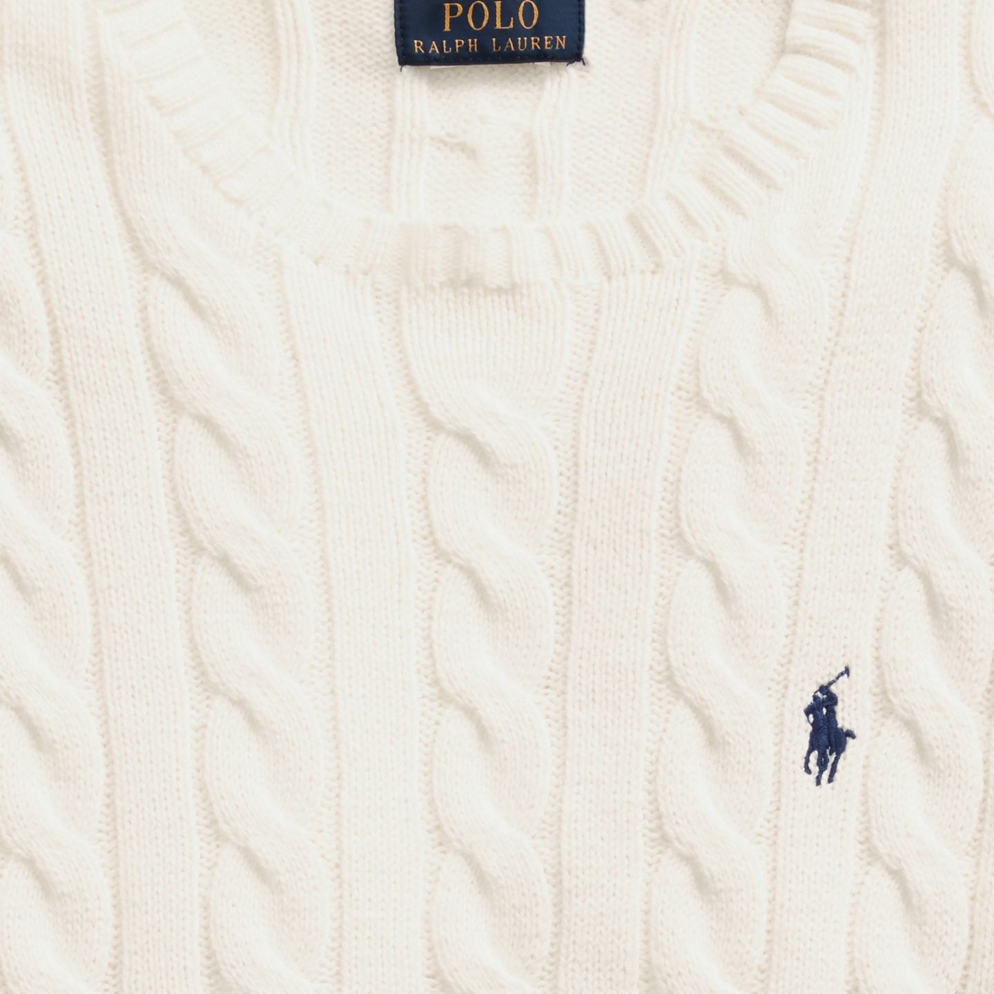 Мужской свитер Ralph Lauren Cable-Knit Cotton, цвет: Кремовый — фото 5
