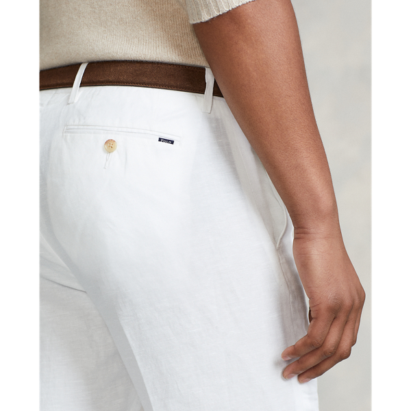 White Straight Fit Linen-Blend Trouser Polo Ralph Lauren 6