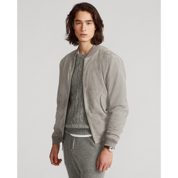 Polo ralph lauren grey bomber jacket clearance