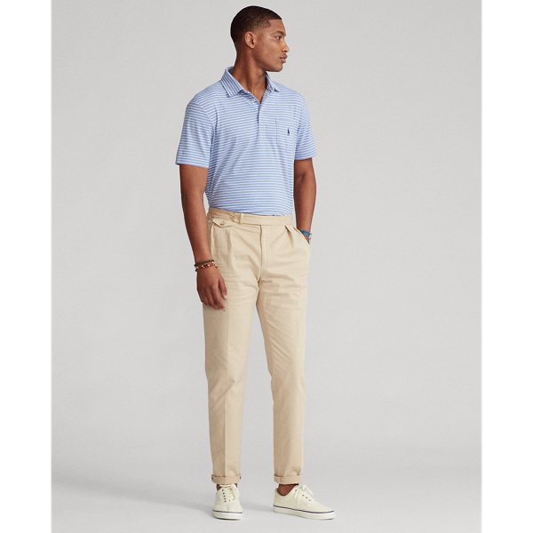 Campus Blue Heather/White Classic Fit Performance Polo Shirt Polo Ralph Lauren 4