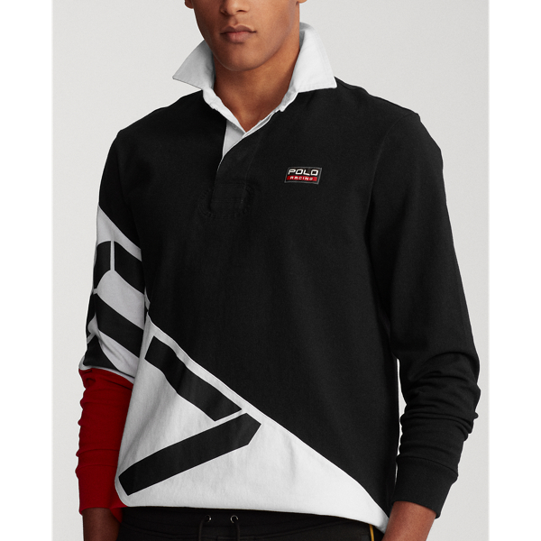 Ceramic White Multi Classic Fit Racing Rugby Shirt Polo Ralph Lauren 6