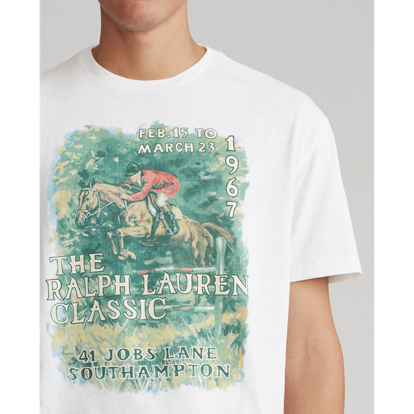 White Classic Fit Jersey Graphic T-Shirt Polo Ralph Lauren 6