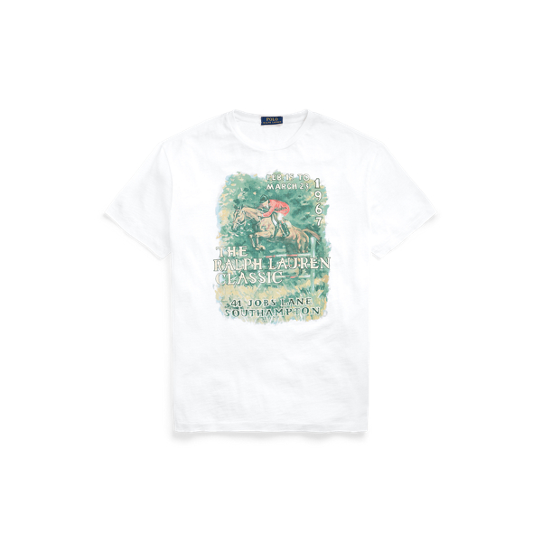 White Classic Fit Jersey Graphic T-Shirt Polo Ralph Lauren 2
