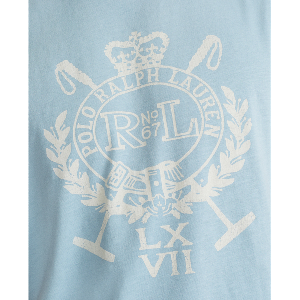 Chambray Blue Classic Fit Crest Jersey T-Shirt Polo Ralph Lauren 6