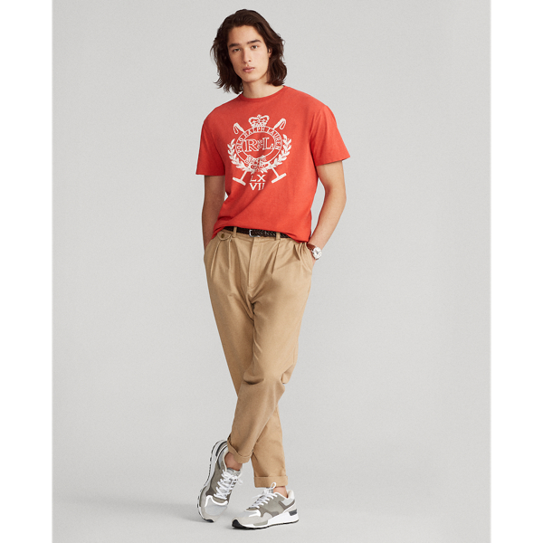 Sunrise Red Classic Fit Crest Jersey T-Shirt Polo Ralph Lauren 4