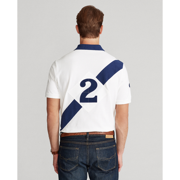 Classic Oxford White Mult Custom Slim Fit Mesh Polo Shirt Polo Ralph Lauren 5