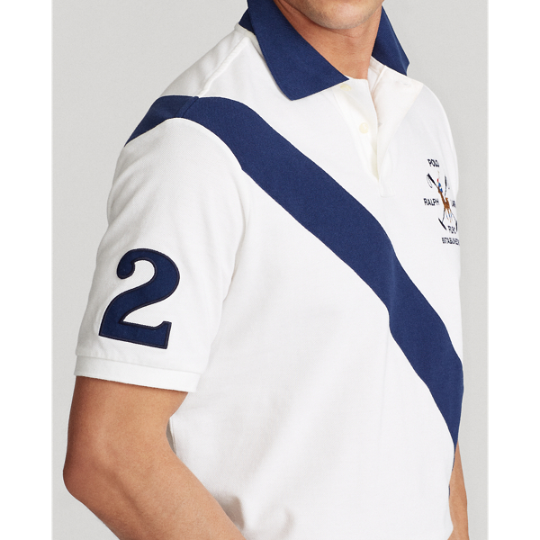Classic Oxford White Mult Custom Slim Fit Mesh Polo Shirt Polo Ralph Lauren 6