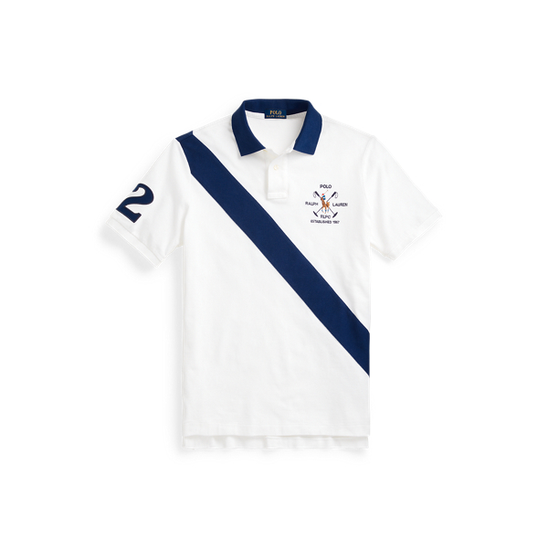 Classic Oxford White Mult Custom Slim Fit Mesh Polo Shirt Polo Ralph Lauren 2