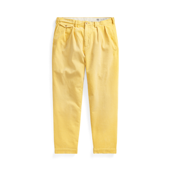 Corn Yellow Pleated Baggy Fit Stretch Corduroy Pant Polo Ralph Lauren 2