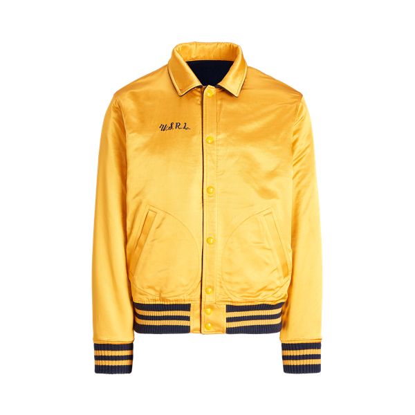 Ink/Basic Gold Reversible Letterman Jacket Polo Ralph Lauren 9